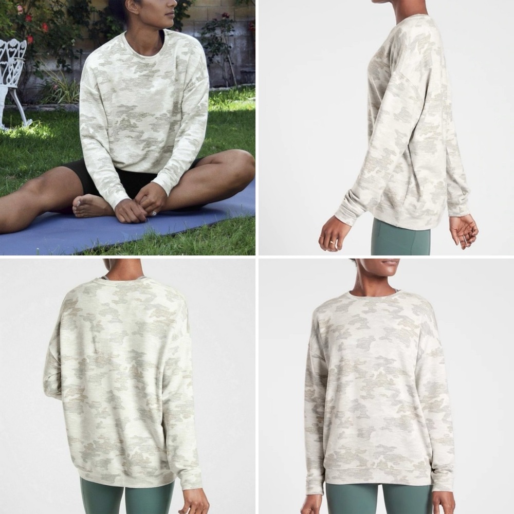 Athleta camo pure luxe printed sweatshirt